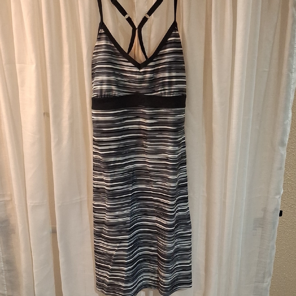 Striped Black and White Athleta Swim Dress